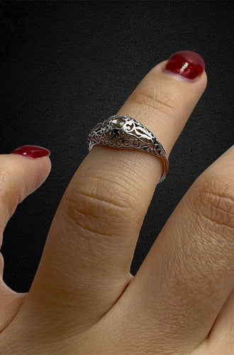 Bague 52 Bague Liberty ajourée en or blanc avec diamant taille rose 58 Facettes
