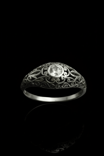 Bague Liberty - Bague en or blanc et diamant taille rose 58 Facettes
