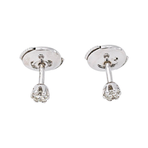 Boucles d'oreilles puces en or blanc et diamants 58 Facettes 5189856RV
