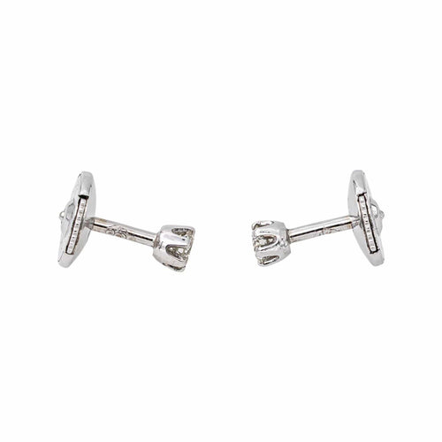 Boucles d'oreilles puces en or blanc et diamants 58 Facettes 5189856RV