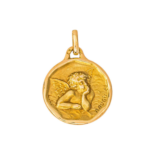 Augis - Pendentif médaille Ange Raphaël en or jaune 58 Facettes 5391553CN