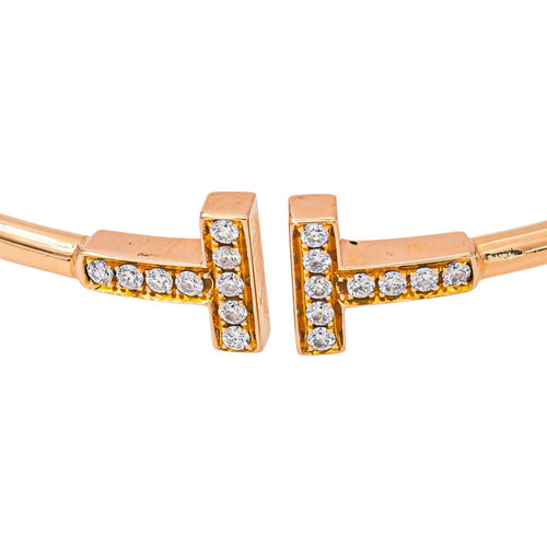 Tiffany T - Bracelet jonc en or rose et diamants 58 Facettes 5703491RV