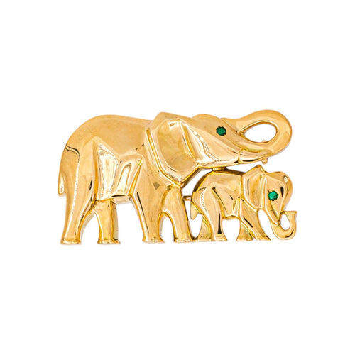 Cartier Route des Indes - Broche en or jaune et émeraudes 58 Facettes 5718945CN