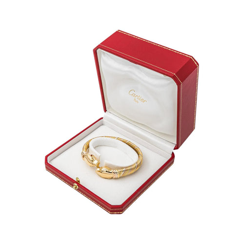 Cartier Double Panthère - Bracelet jonc en or jaune, rose et blanc 58 Facettes 5718948CN
