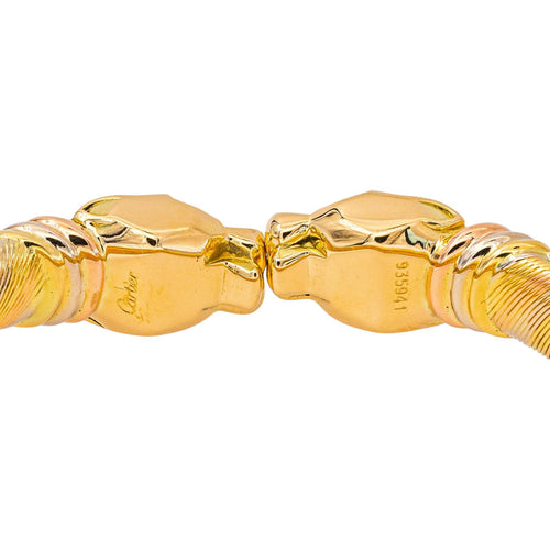 Cartier Double Panthère - Bracelet jonc en or jaune, rose et blanc 58 Facettes 5718948CN