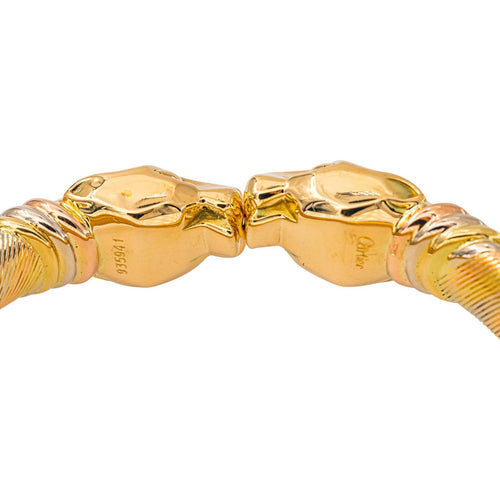 Cartier Double Panthère - Bracelet jonc en or jaune, rose et blanc 58 Facettes 5718948CN