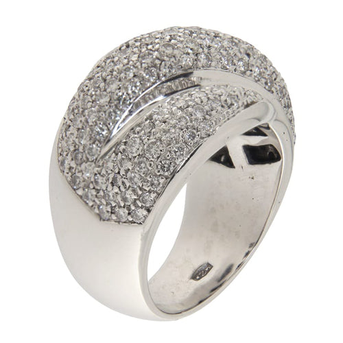 51 Bague bandeau en or blanc et diamants 1,93 ct 58 Facettes G3989