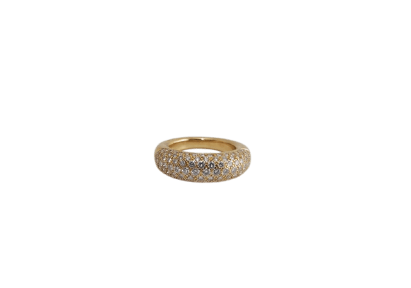 52 Chaumet - Alliance pavée en or jaune 18K et diamants 58 Facettes LP1930/PNNB