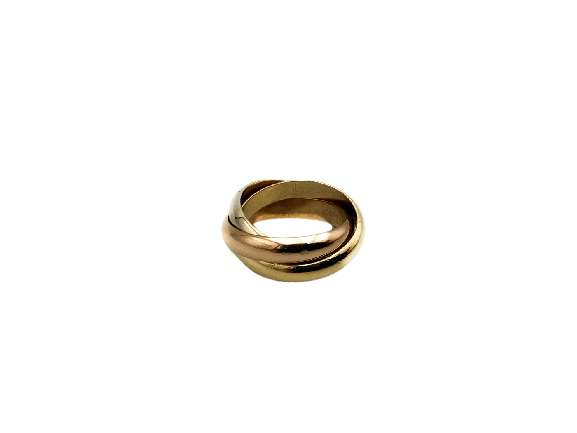57 Cartier Trinity - Bague grand modèle en or jaune, rose et blanc 18K 58 Facettes BO/