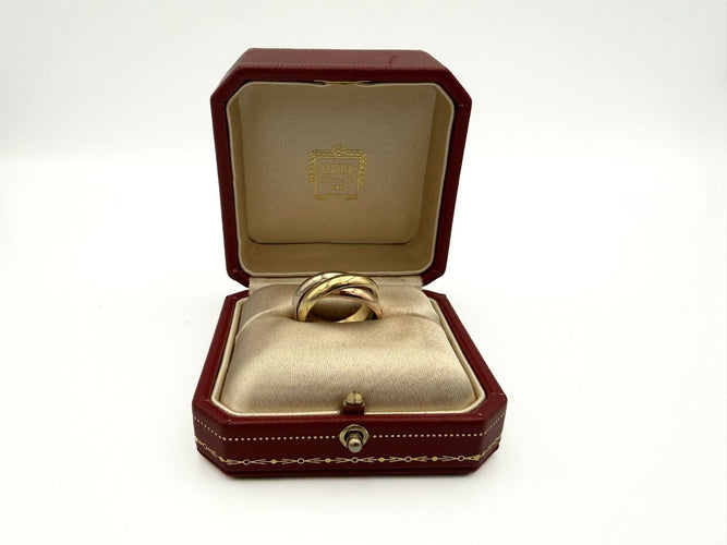 57 Cartier Trinity - Bague grand modèle en or jaune, rose et blanc 18K 58 Facettes BO/