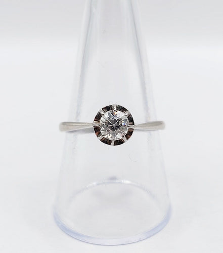 Bague 58.5 Bague solitaire Art déco en platine et diamant taille ancienne 58 Facettes A07537