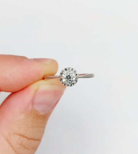 58.5 Bague solitaire Art déco en platine et diamant taille ancienne 58 Facettes A07537