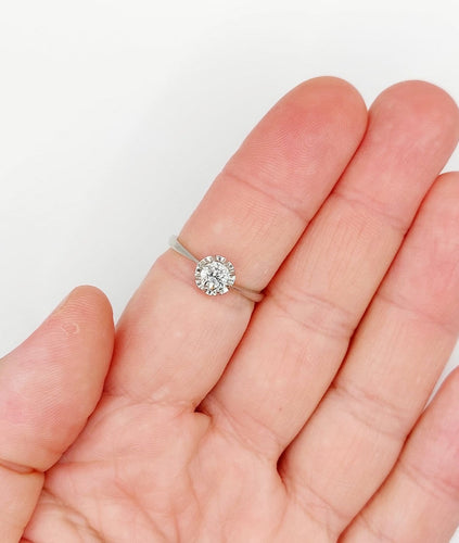 58.5 Bague solitaire Art déco en platine et diamant taille ancienne 58 Facettes A07537