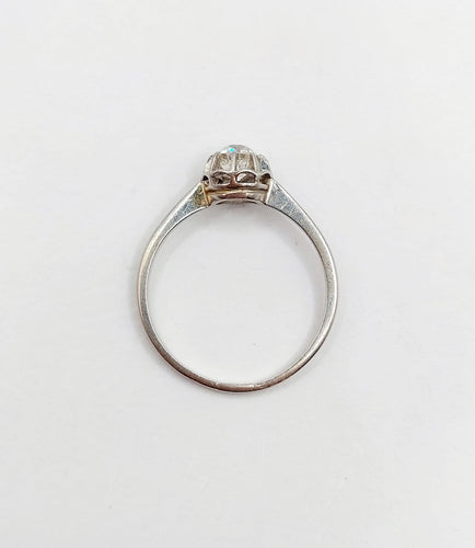 58.5 Bague solitaire Art déco en platine et diamant taille ancienne 58 Facettes A07537