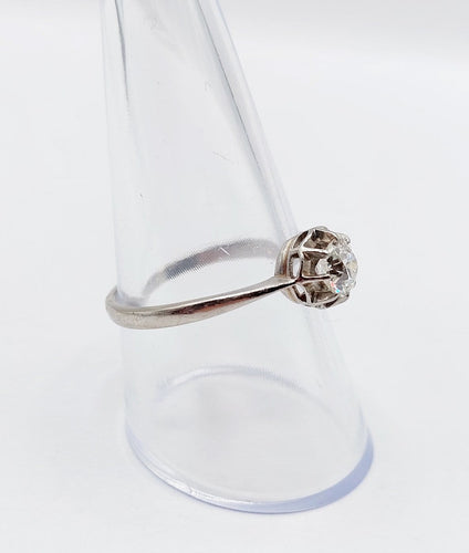 58.5 Bague solitaire Art déco en platine et diamant taille ancienne 58 Facettes A07537