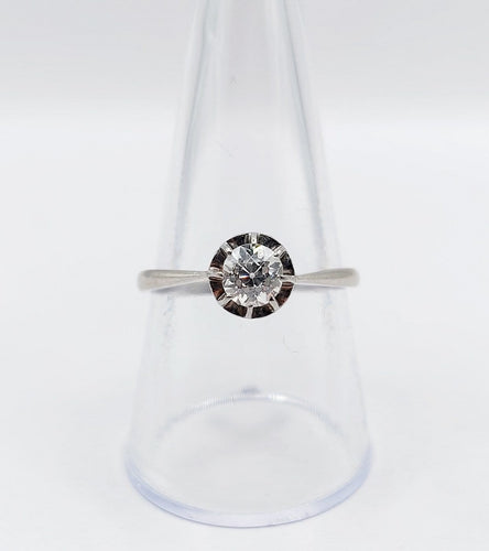 Bague 58.5 Bague solitaire Art déco en platine et diamant taille ancienne 58 Facettes A07537