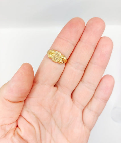 59.5 Bague chevalière victorienne en or rose 18k 58 Facettes A07539
