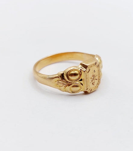 59.5 Bague chevalière victorienne en or rose 18k 58 Facettes A07539