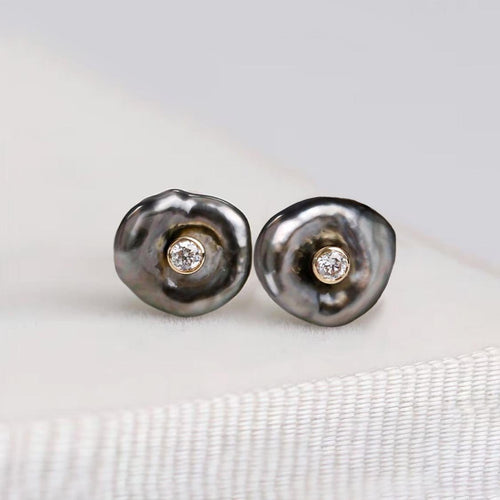 Underwater - Boucles d'oreilles en or 18K, perles Keshi et diamants 58 Facettes GER1123YG