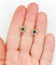Boucles d'oreilles Dormeuses fleur Art nouveau en or 18k, verres bleus et perles 58 Facettes A07540