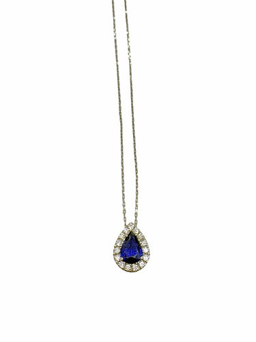 Collier Collier en or blanc avec saphir et diamants 58 Facettes 2126