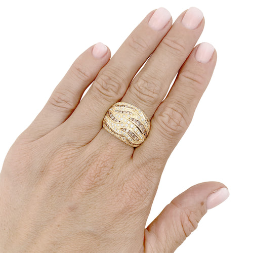 Bague 54 Damiani - Bague en or jaune et diamants bruns 58 Facettes 35805