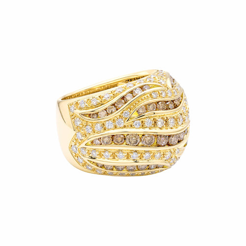 Bague 54 Damiani - Bague en or jaune et diamants bruns 58 Facettes 35805