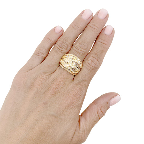 Bague 54 Damiani - Bague en or jaune et diamants bruns 58 Facettes 35805