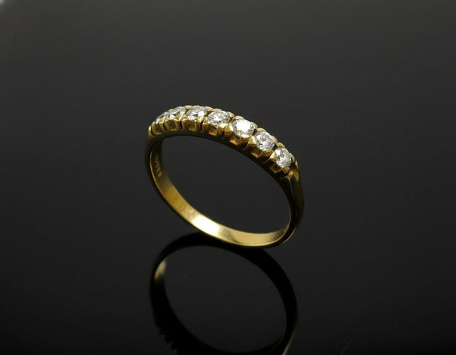 Bague 62 Bague rivière - Or jaune 18k et diamants 0,35 ct (années 1960) 58 Facettes