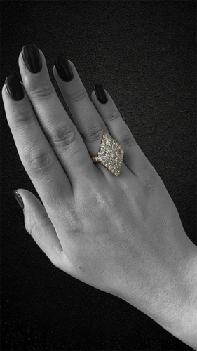 Bague Anello romboïdal aux diamants en or blanc 58 Facettes