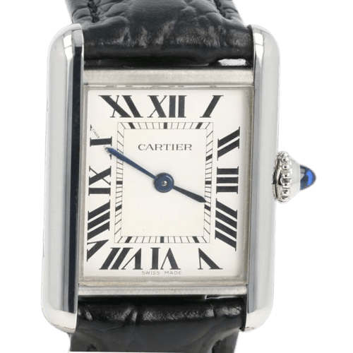 Montre Cartier Tank Must - Montre quartz bracelet cuir noir 58 Facettes MT47220