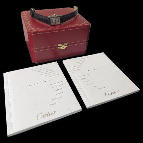 Montre Cartier Tank Must - Montre quartz bracelet cuir noir 58 Facettes MT47220