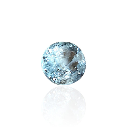 Pendentif Aigue-marine - Pierre ovale mixte du Mozambique 2,525 ct 58 Facettes #24-107-AMLB