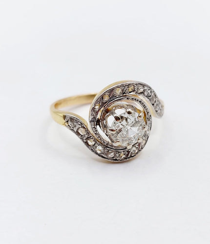 54.5 Bague tourbillon en or 18k, platine et diamants 58 Facettes A07547