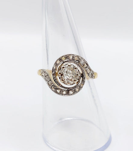 54.5 Bague tourbillon en or 18k, platine et diamants 58 Facettes A07547