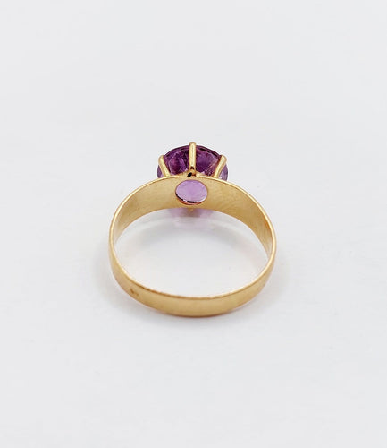 56.5 Bague cocktail vintage en or rose 18k et améthyste 58 Facettes A07560
