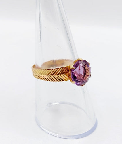 56.5 Bague cocktail vintage en or rose 18k et améthyste 58 Facettes A07560
