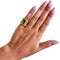 47 Bague vintage en or 18 kt avec émeraude et diamants 58 Facettes AN687 '(05290)