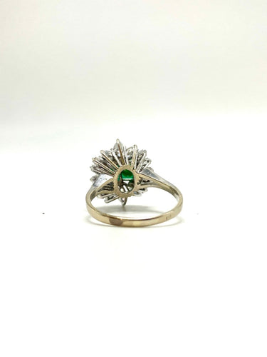 58 Bague en or blanc 14K, diamants et émeraudes 58 Facettes SKU BO/260066