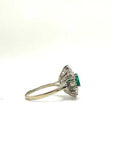 58 Bague en or blanc 14K, diamants et émeraudes 58 Facettes SKU BO/260066