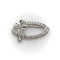 Broche Mid-Century - Broche nœud ovale en or blanc 14K et diamants 58 Facettes 11155
