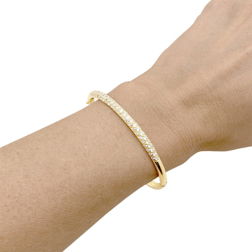 Bracelet Bracelet jonc en or jaune et diamants 58 Facettes 35815