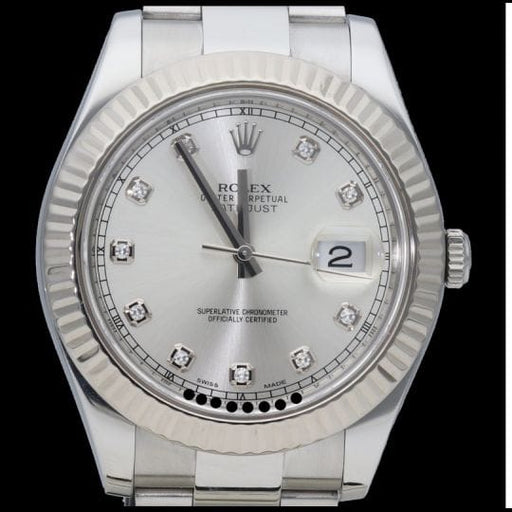 Rolex Datejust - Montre 41 mm en acier et diamants 58 Facettes MT47373