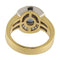 54 Bague en or jaune et blanc avec saphir 2,05 ct et diamants 58 Facettes G3988