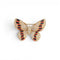 Broche pendentif papillon en or jaune 18K, diamants, calcédoine et corail 58 Facettes E-41