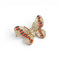 Broche pendentif papillon en or jaune 18K, diamants, calcédoine et corail 58 Facettes E-41