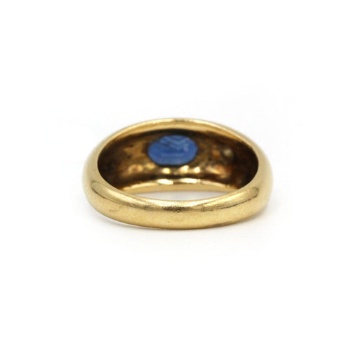 Bague 54 Bague jonc en or jaune 750 avec diamant et saphir 58 Facettes 260039SP