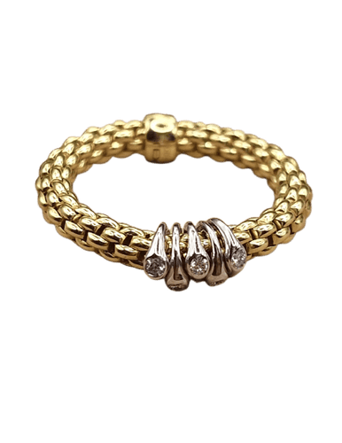 54 FOPE Flex'it - Bague en or jaune 18 ct et diamants 58 Facettes CV-083
