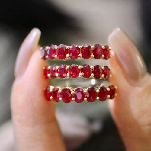 53 AITCHES - Bague sept rubis en or 18K 58 Facettes GBR1342RD