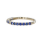 Bague en or blanc 14 ct avec saphirs naturels et diamant